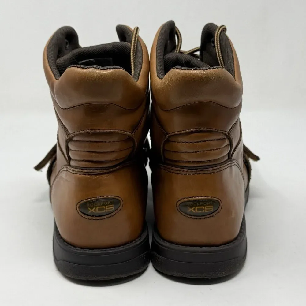 Rockport XCS Chukka Boots Mens 11 M Brown Leather Cross Strap High Ankle Lace Up